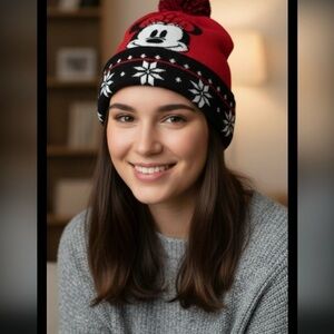 Disney Minnie Beanie with Snowflake Design